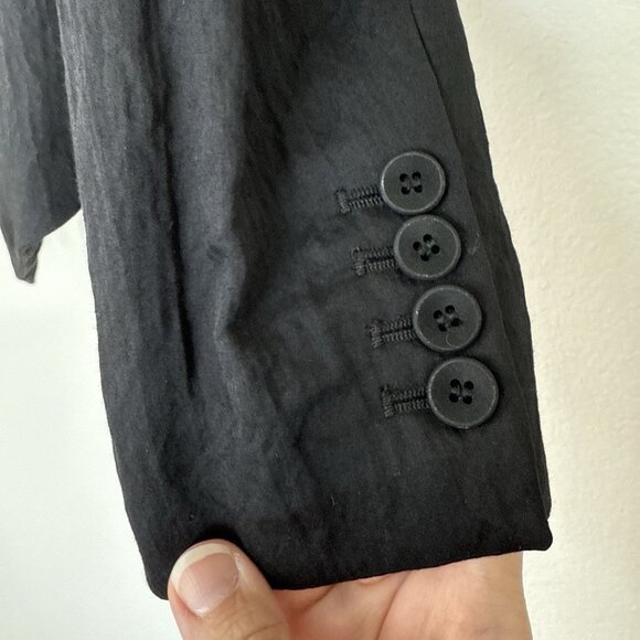 Helmut Lang Puckered Satin Smoking Tuxedo Jacket Womens 4 Classic Preppy Luxury - Picture 4 of 9